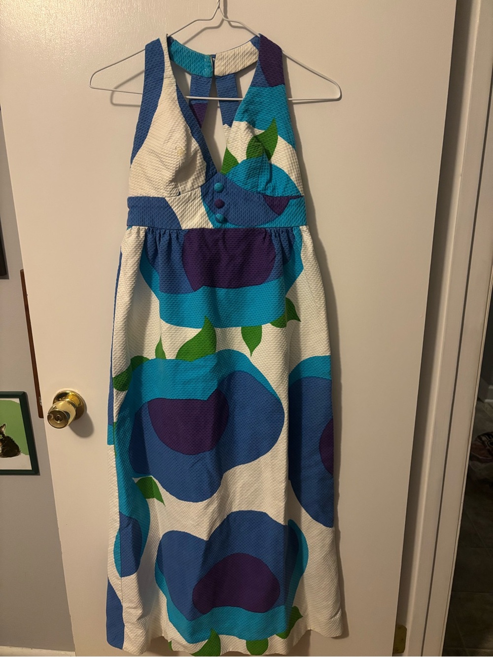 Vintage Retro 60s Old Money Malia Honolulu Textured Beach Sundress Small